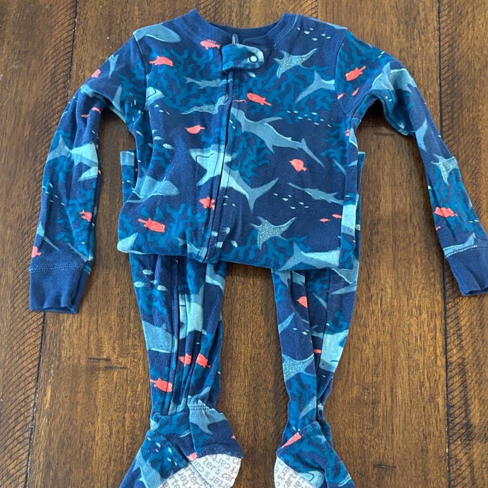 Carter's Blue and Red Shark Print Kids Pajamas